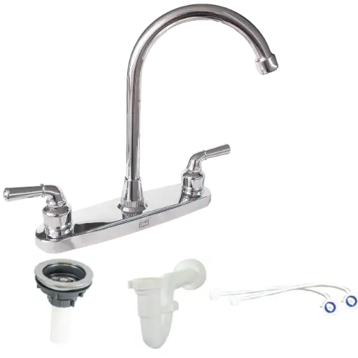 [CF-1013P] Combo Mezclador Lavaplatos Palanca C1013P SIF-C05 DES-C02 TUB-C08 Fermetal