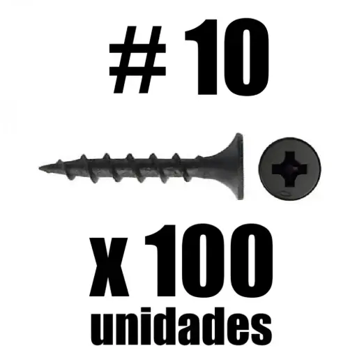 Tornillo Drywall Negro #10 x 100 Und