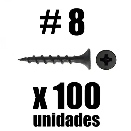 Tornillo Drywall Negro #8 x 100u