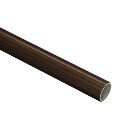 Tubo Cortinero Ranurado Cafe x 6m