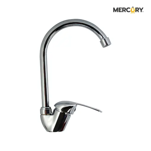 [FGR42] Llave Lavaplatos Meson Monocrontrol Fija Acero Inoxidable Cromada Mercury