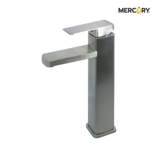 [FGR45] Llave Lavamanos Cromado Acero Inoxidable Cuello Alto Mercury