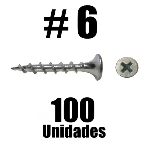 [5255036200C] Tornillo Drywall Zincado #6 x 2" x 100u