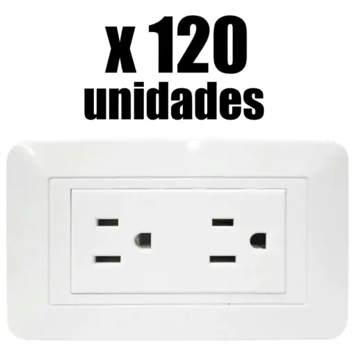 [ELT39-120] Toma Doble Polo Tierra Blanco Elite x 120u