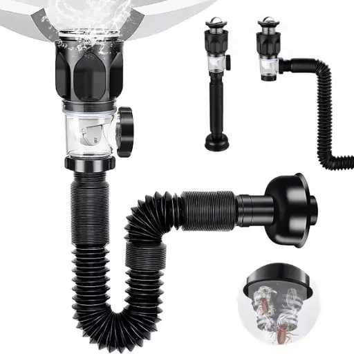 [TD-FP2] Sifon Flexible Negro Antiolor Ferreintegral