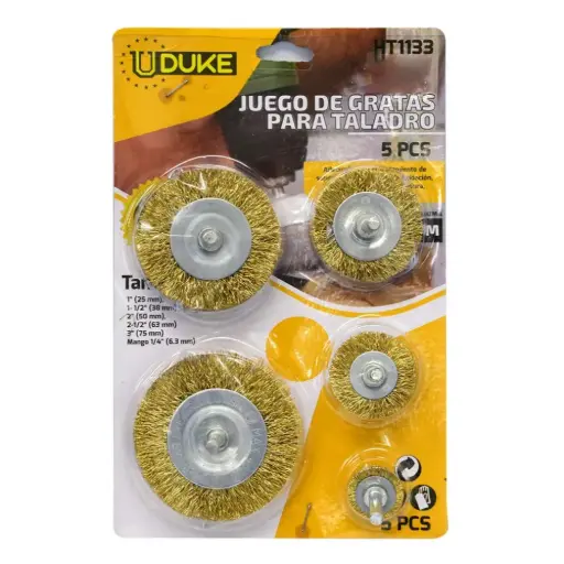[13517] Grata Taladro Redonda C/Espigo 5pcs Uduke HT1133