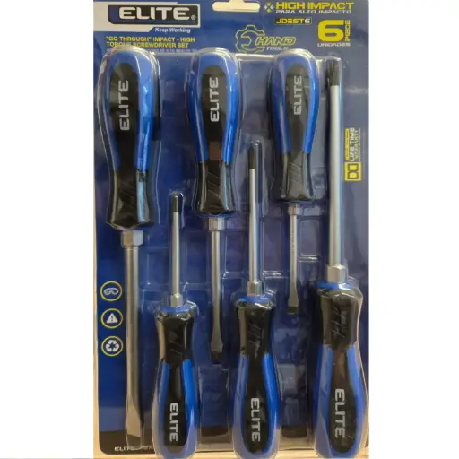 [JDEST6] Juego De Destornilladores De Impacto 6u Elite
