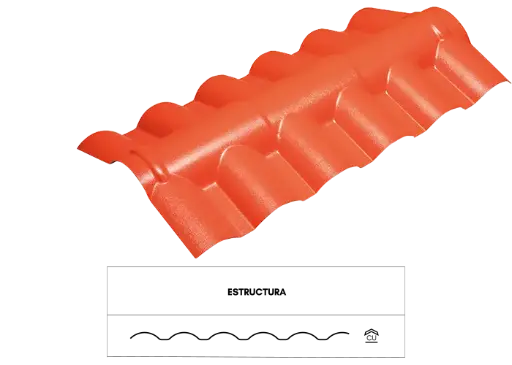[7707991783675] Caballete Teja Ecoroof Española 40 Asa Upvc 2.3mm Terracota MATT 