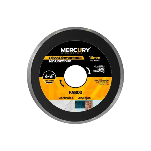 Disco Diamantado Continuo 7mm Mercury