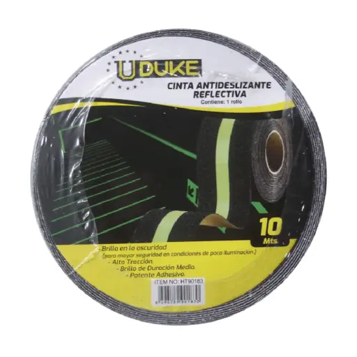 Cinta Adhesiva Antideslizante 2" Reflectiva Negra Uduke