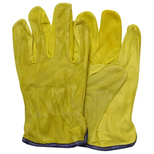 [8049] Guante Ingeniero Combinado Baqueta/Carnaza Corto Amarillo Uduke