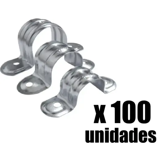 Grapa Tubo Galvanizada Doble Induma x 100 Und