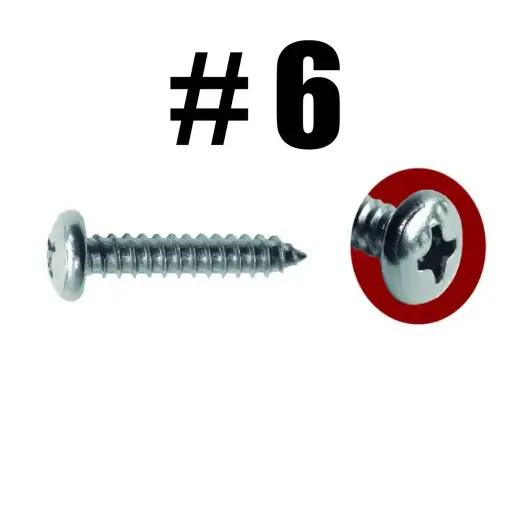 Tornillo Lamina Cabeza Pan Phs. #6