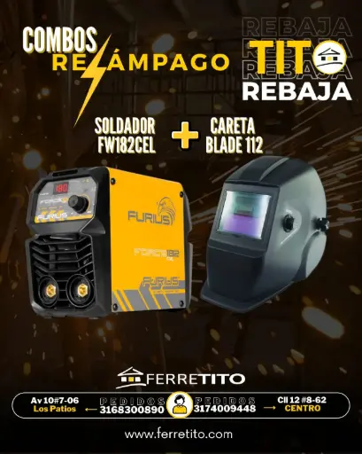 [COMBOFUHO] Combo Soldador FW182CEL Furius + Careta Blade 112 Uduke