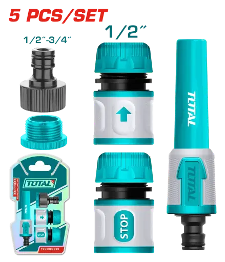[20854 - THHCS05122] Conectores Para Manguera 5pz Total Tools 