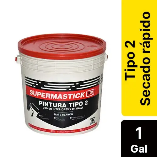 [PINM0002GAL] Pintura Vinilo T2 Supermastick Galon Blanco