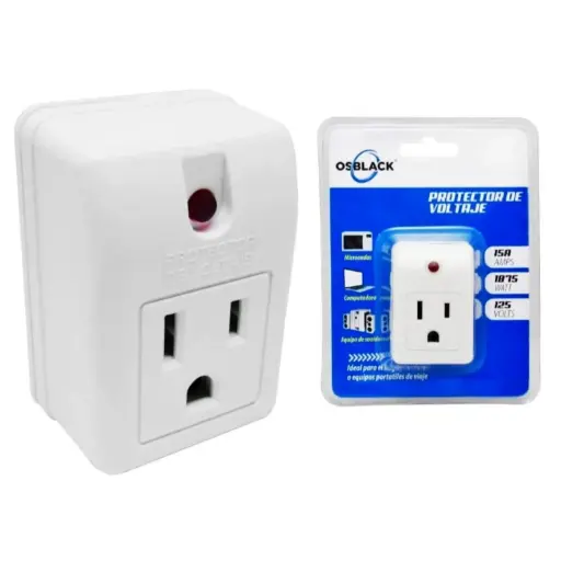 [U83 MINI] Protector De Voltaje Mini Tomacorriente Con Polo Osblack