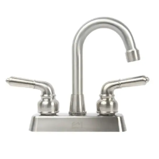 [C-M018] Mezclador De Lavamanos 4" Palanca Redonda Satinada Fermetal