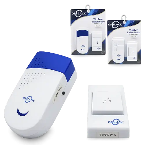 [U38 2P] Timbre Inalambrico Sencillo Con Clavija Osblack