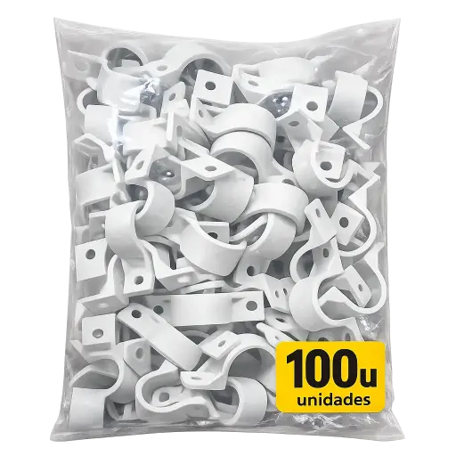 Grapa Tubo Plastica Doble Ala Blanca Induma X 100 Und