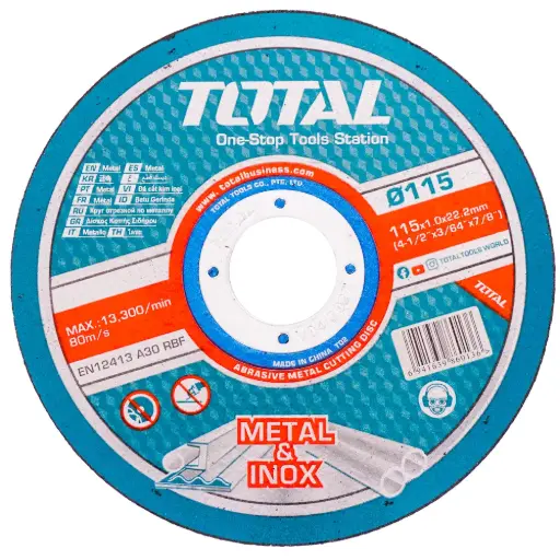 Disco Abrasivo Fino Corte Metal Total