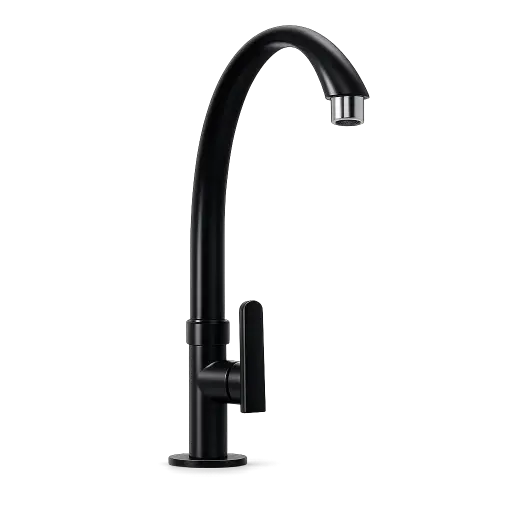 [LLA-C118] Llave Lavaplatos Plastica Negra Cuello De Ganzo Fermetal