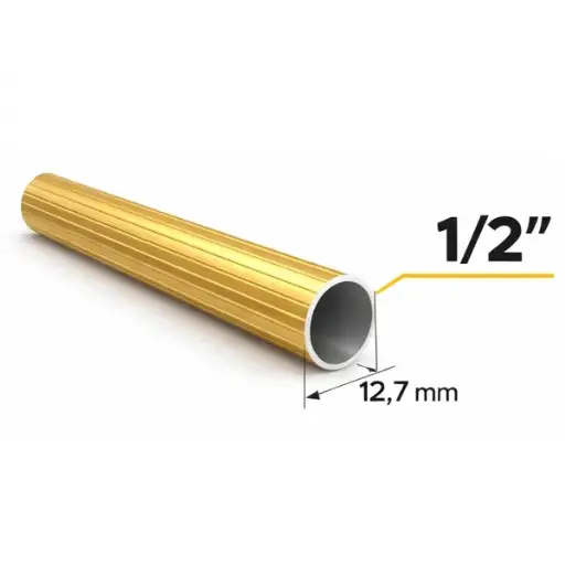 Tubo Cortinero Ranurado Dorado 1/2"