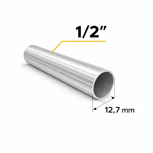 Tubo Cortinero Ranurado Plata 1/2"