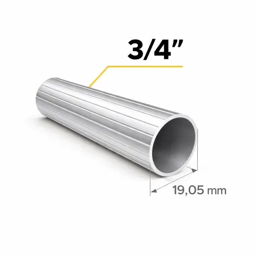 Tubo Cortinero Ranurado Plata 3/4"