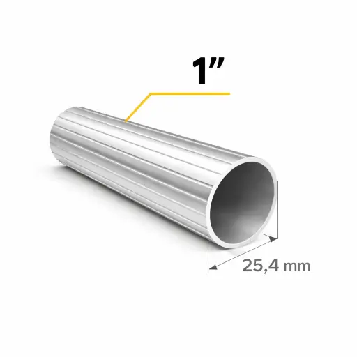 Tubo Cortinero Ranurado Plata 1"