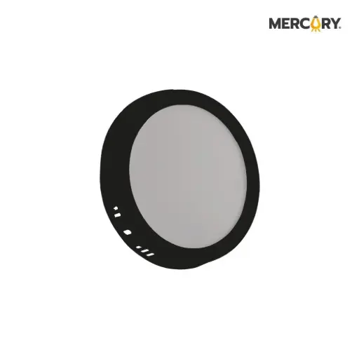 Panel Led Frameless Negro Redondo 6500k Sobreponer Mercury