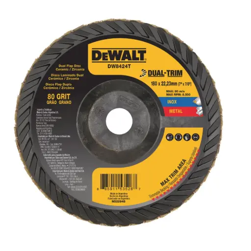 [DW8324-AR] Disco Flap Doble Hoja 7 X 7/8 Grano 80 Dewalt
