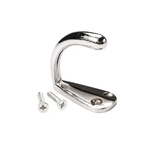 [1128136] Gancho Percha Sencillo con Tornillo Cromado 1-1/2"