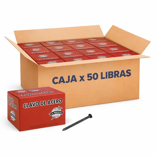 Clavo Acero Liso CA Mejia Caja X 50u