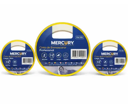 Cinta Enmascarar Rollo*20m Profesional Mercury
