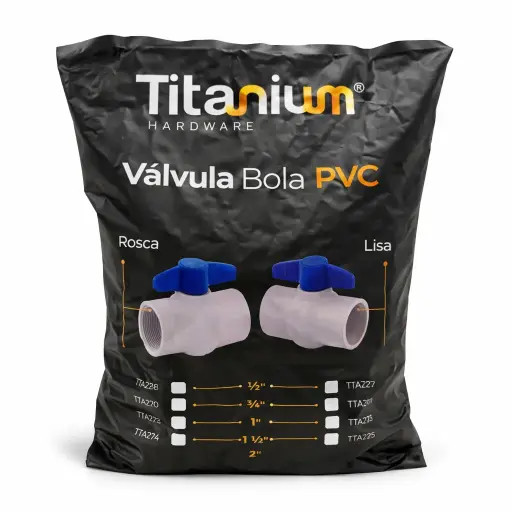 Valvula Bola Pvc Titanium Lisa Bolsa