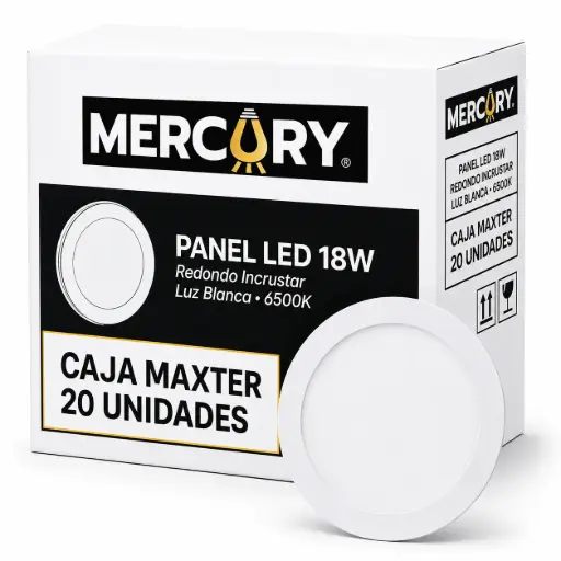 Panel Led Incrustar Redondo 6500k Mercury Caja