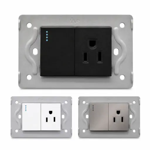 Toma + Interruptor Luxor Intercambiable Sin Tapa Duke Energy
