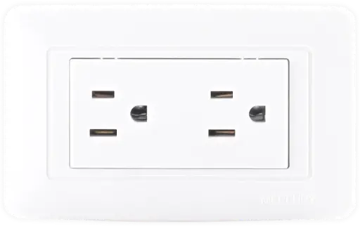 [TTA221] Toma Doble Polo Tierra Titanium Blanco