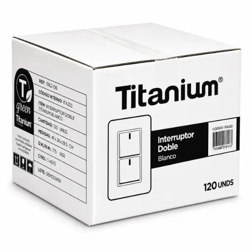 [TTA219-120] Interruptor Doble Conmutable Titanium Blanco Caja 120u