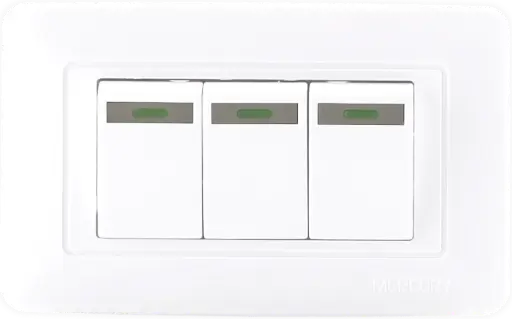 [TTA220] Interruptor Triple Conmutable Titanium Blanco