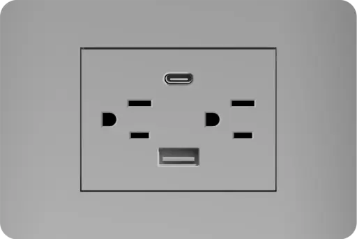 [ETI235] Toma Doble + Usb + Tipo C Carga Rapida Mercury Grigio Torino