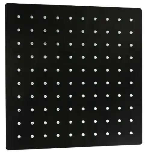 [VQAR011] Regadera Cuadrada 20 X 20 Cm - 8’‘ Met Negro Mate