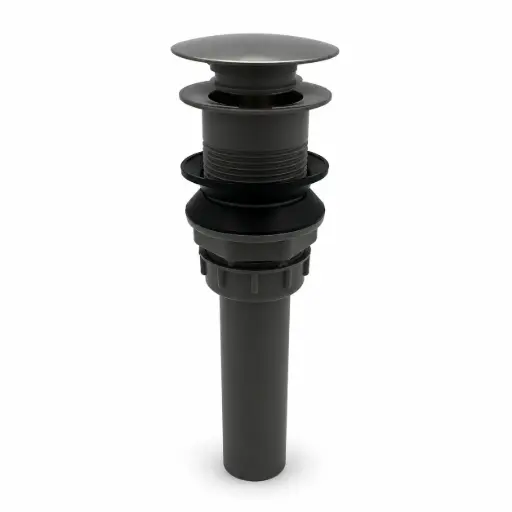 [VQAD020] Desague Push Lavamanos Sin Rebose Cabeza Grande Cromo + Gris Aqua