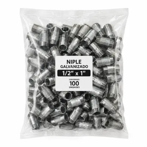 [12687-100] Niple Galvanizado 1/2x1" Pack 100u