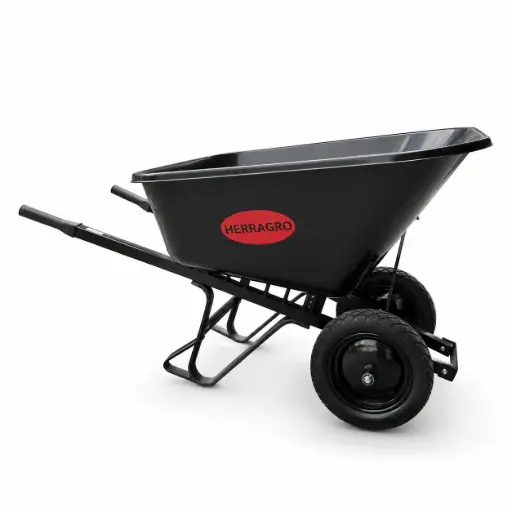 [T1217500027] Carreta 220 Litros Chasis Met/Cuad Platon Plastico Negro Llanta Antipinchazo Herragro