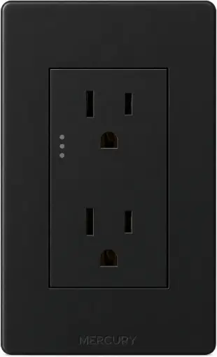 [ETI191] Toma Doble Polo Tierra Mercury Linea Plus Negra
