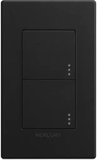[ETI189] Interruptor Doble Mercury Linea Plus Negra