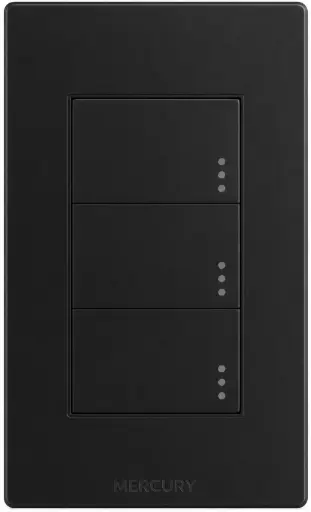 [ETI190] Interruptor Triple Mercury Linea Plus Negra