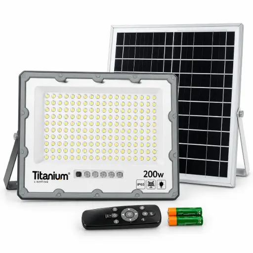 [KIT TTA258] Kit Reflector Solar LED High Lumen + Panel Solar 200w Titanium (TTA259+TTA258)